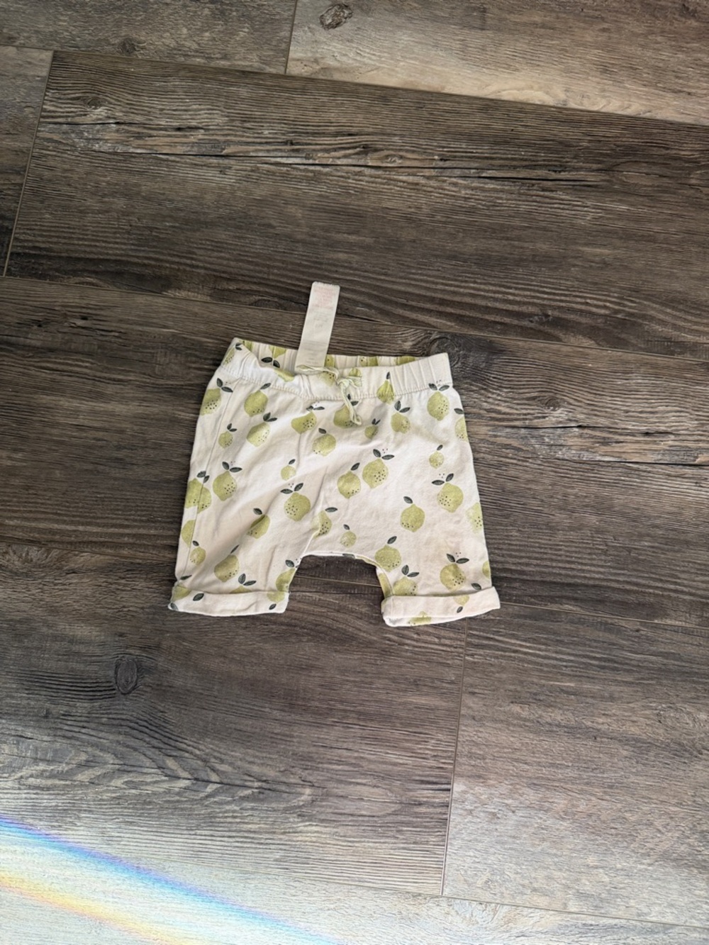 Firsts‎ Infant White Cotton Shorts with Green Fruit Print -